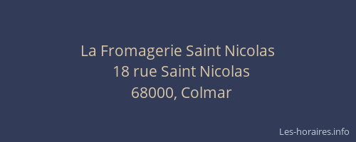 La Fromagerie Saint Nicolas