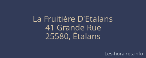 La Fruitière D'Etalans