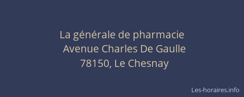 La g&eacute;n&eacute;rale de pharmacie