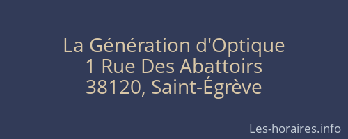 La Génération d'Optique