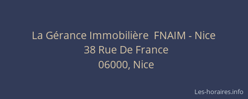 La Gérance Immobilière  FNAIM - Nice