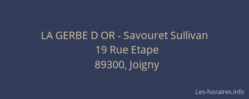 LA GERBE D OR - Savouret Sullivan