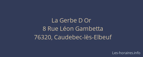 La Gerbe D Or