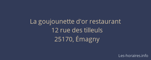 La goujounette d'or restaurant