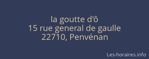 la goutte d'ô