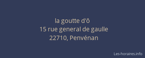 la goutte d'&ocirc;