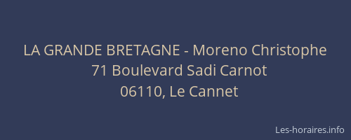 LA GRANDE BRETAGNE - Moreno Christophe