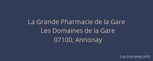 La Grande Pharmacie de la Gare