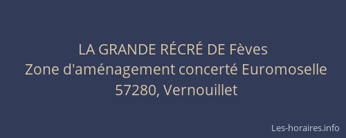LA GRANDE R&Eacute;CR&Eacute; DE F&egrave;ves