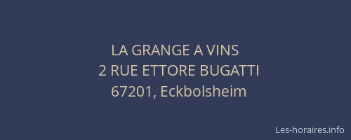 LA GRANGE A VINS