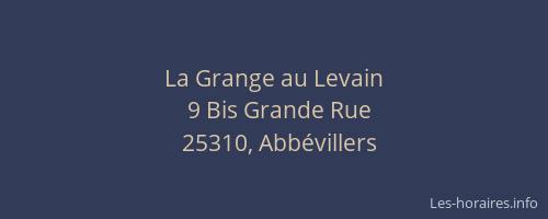 La Grange au Levain