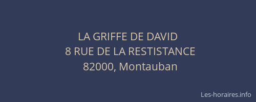 LA GRIFFE DE DAVID