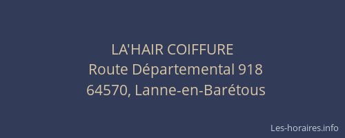 LA'HAIR COIFFURE