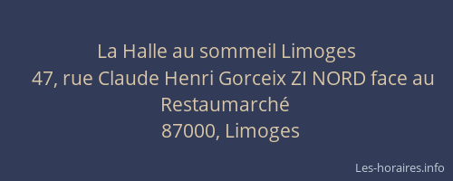 La Halle au sommeil Limoges