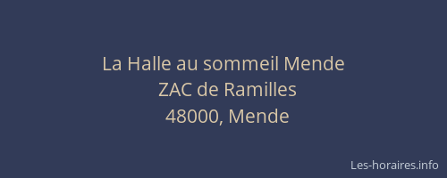 La Halle au sommeil Mende