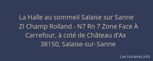 La Halle au sommeil Salaise sur Sanne