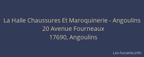 La Halle Chaussures Et Maroquinerie - Angoulins