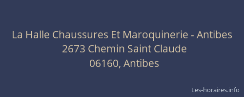 La Halle Chaussures Et Maroquinerie - Antibes