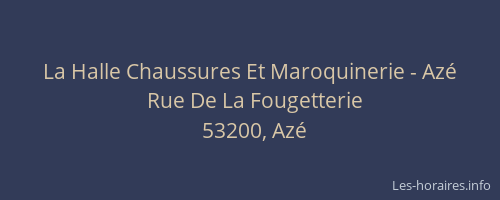 La Halle Chaussures Et Maroquinerie - Azé