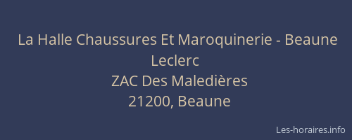 La Halle Chaussures Et Maroquinerie - Beaune Leclerc