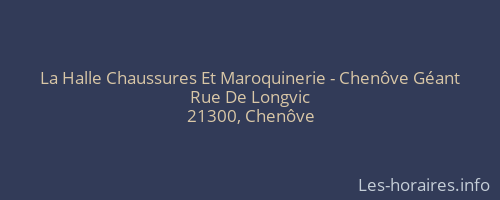 La Halle Chaussures Et Maroquinerie - Chenôve Géant