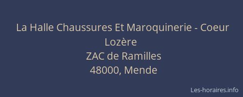 La Halle Chaussures Et Maroquinerie - Coeur Loz&egrave;re