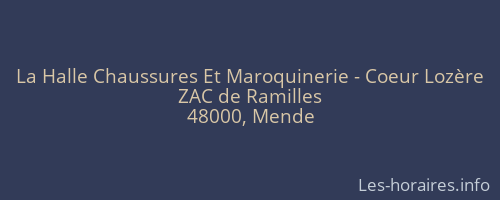 La Halle Chaussures Et Maroquinerie - Coeur Lozère