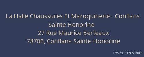 La Halle Chaussures Et Maroquinerie - Conflans Sainte Honorine
