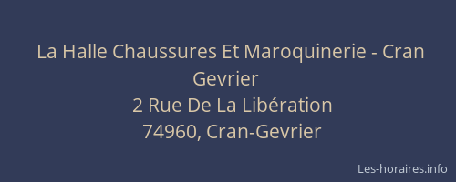 La Halle Chaussures Et Maroquinerie - Cran Gevrier