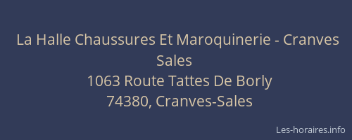 La Halle Chaussures Et Maroquinerie - Cranves Sales