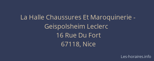 La Halle Chaussures Et Maroquinerie - Geispolsheim Leclerc