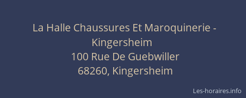 La Halle Chaussures Et Maroquinerie - Kingersheim