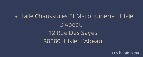 La Halle Chaussures Et Maroquinerie - L'Isle D'Abeau