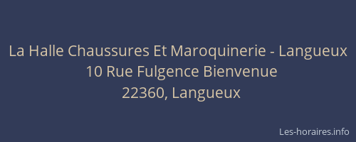 La Halle Chaussures Et Maroquinerie - Langueux