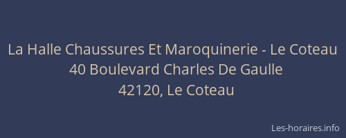 La Halle Chaussures Et Maroquinerie - Le Coteau