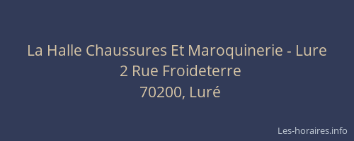 La Halle Chaussures Et Maroquinerie - Lure