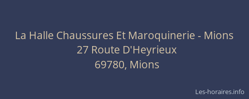 La Halle Chaussures Et Maroquinerie - Mions
