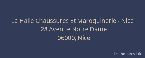 La Halle Chaussures Et Maroquinerie - Nice