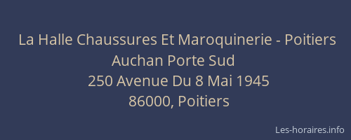 La Halle Chaussures Et Maroquinerie - Poitiers Auchan Porte Sud
