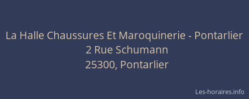La Halle Chaussures Et Maroquinerie - Pontarlier