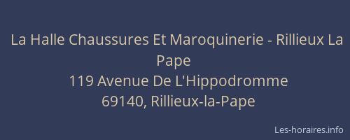 La Halle Chaussures Et Maroquinerie - Rillieux La Pape