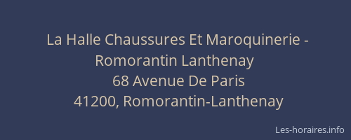 La Halle Chaussures Et Maroquinerie - Romorantin Lanthenay