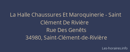 La Halle Chaussures Et Maroquinerie - Saint Clément De Rivière