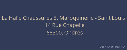 La Halle Chaussures Et Maroquinerie - Saint Louis