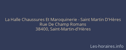 La Halle Chaussures Et Maroquinerie - Saint Martin D'Hères