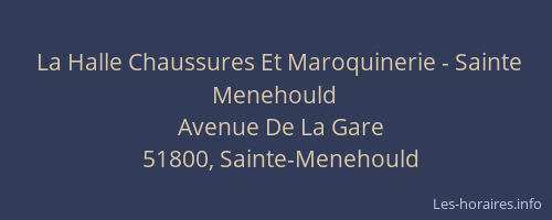 La Halle Chaussures Et Maroquinerie - Sainte Menehould