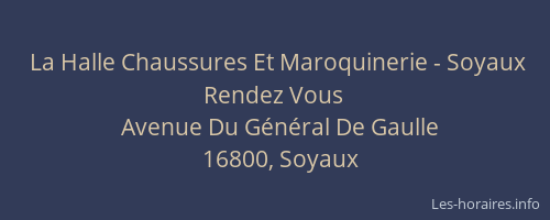 La Halle Chaussures Et Maroquinerie - Soyaux Rendez Vous
