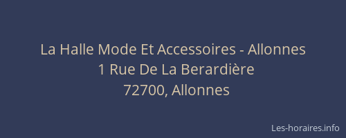 La Halle Mode Et Accessoires - Allonnes