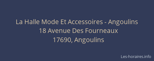 La Halle Mode Et Accessoires - Angoulins
