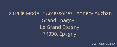 La Halle Mode Et Accessoires - Annecy Auchan Grand Épagny
